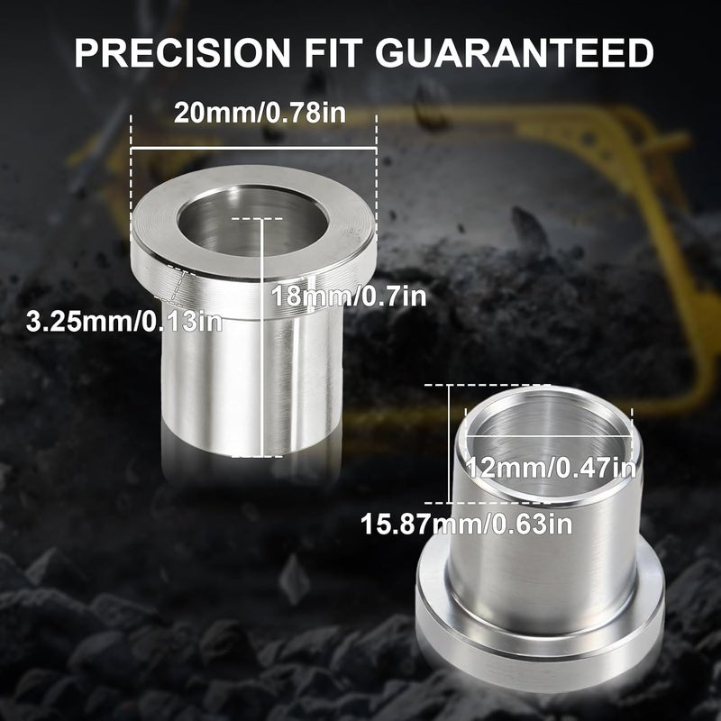 Swilpool 4 Pack 5/8" to 12mm Adapter Sleeve Bearing Reducer Bushing for Mini Bike Axle - Galvanized Iron - Image 3